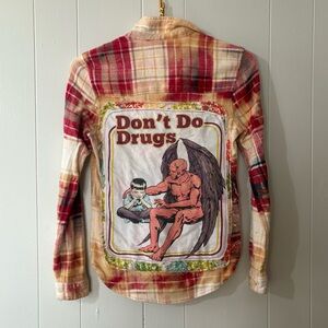 Don’t Do Drugs Bleach Distressed Flannel